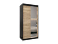 Armoire à portes coulissantes Argente Beige Noir - 200 x 100 x 62