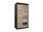 Armoire à portes coulissantes Argente Beige Noir - 200 x 100 x 62