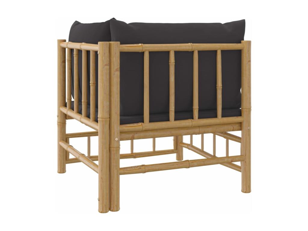 Canapé d'angle gris - Avec coussins