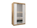 Armoire à portes coulissantes Argente blanc et marron - 200 x 120 x 62