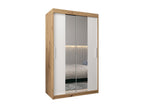 Armoire à portes coulissantes Argente blanc et marron - 200 x 120 x 62