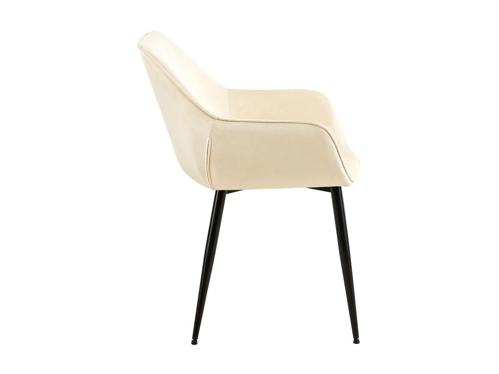 Ensemble de 2 chaises - Crème, revêtement en velours