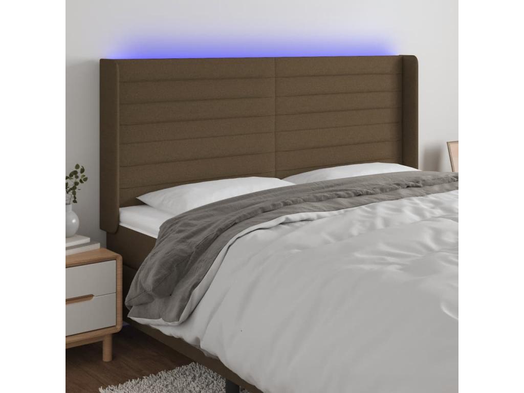 Tête de lit LED marron - 16 x 118/128 cm