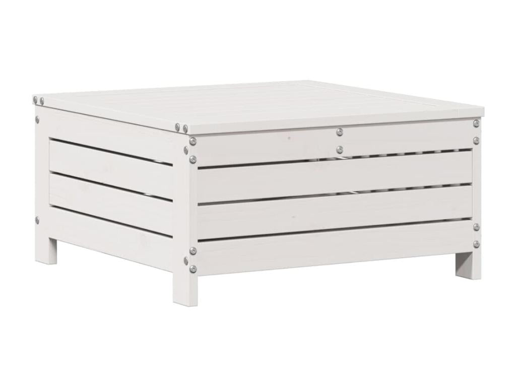 Ensemble de patio extérieur (4 pièces) - Blanc, bois de pin, avec coussins