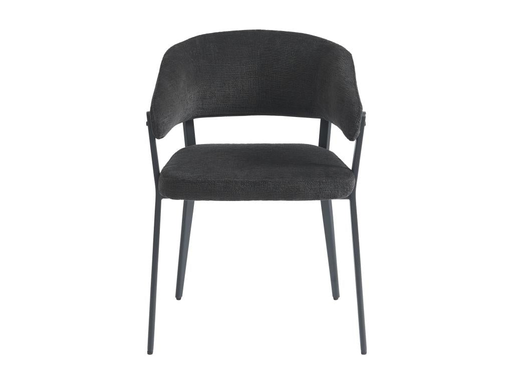 Ensemble de 2 chaises - Noires, en métal