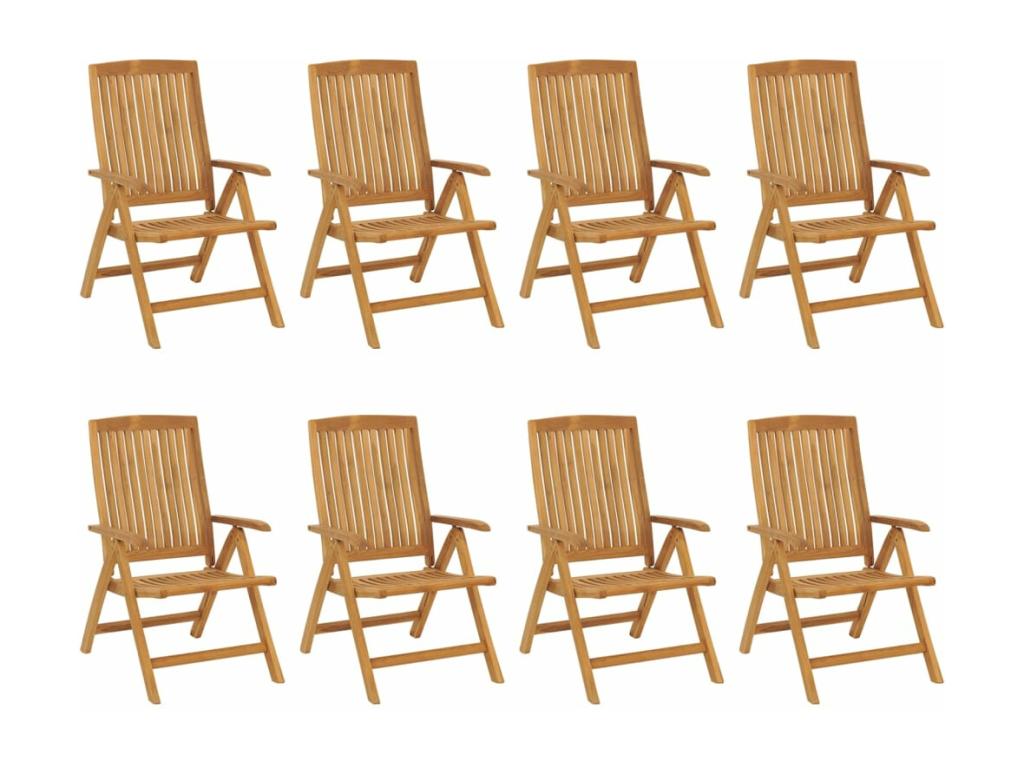 Ensemble de 8 chaises - Marron, avec coussins
