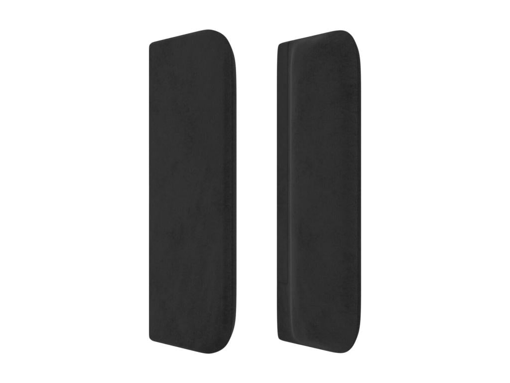 Tête de lit noire - Revêtement en velours, 16 x 78/88 cm