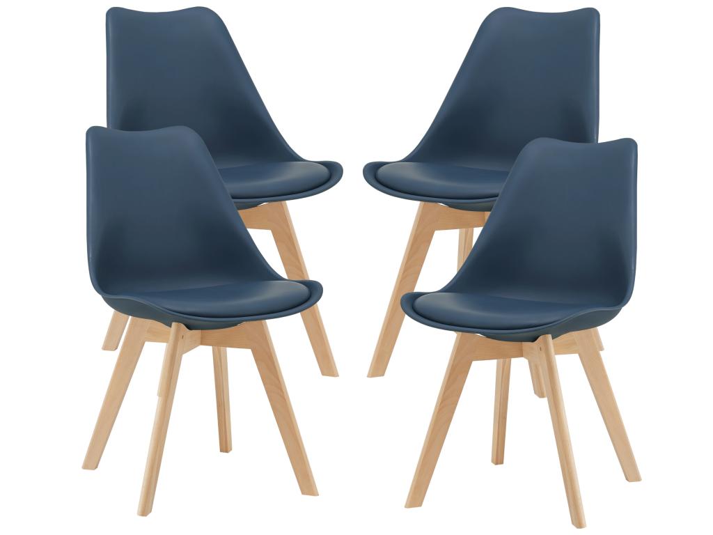 Ensemble de 4 chaises de salle à manger - Bleues