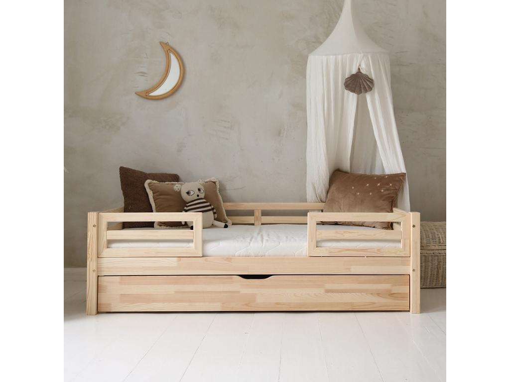 Lit Natural Light avec tiroirs, 90 x 190