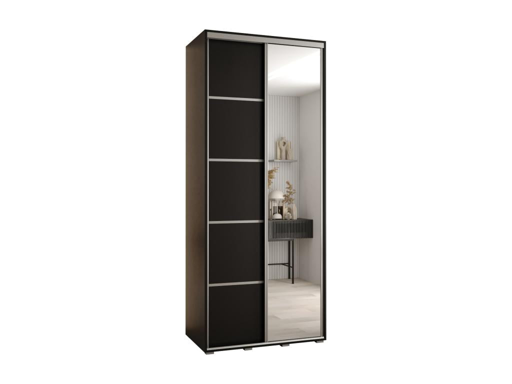 Armoire à portes coulissantes Argente noire - 235,2 x 100 x 45