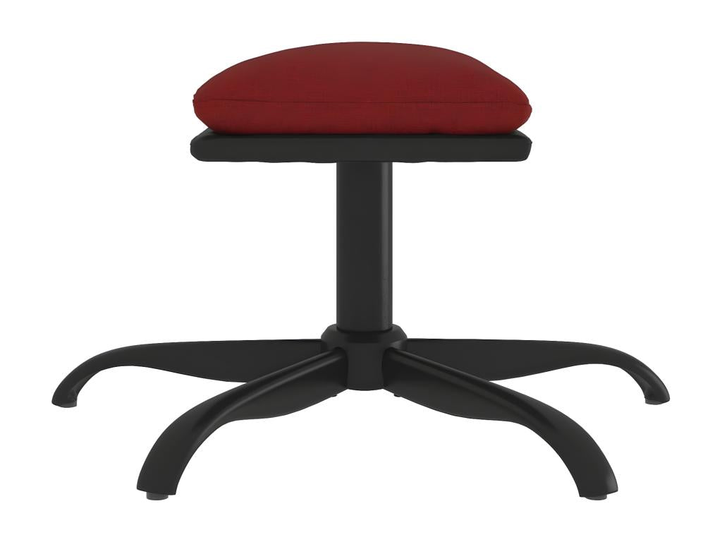 Repose-pieds rouge - Simili cuir, 60 x 60 x 36 cm