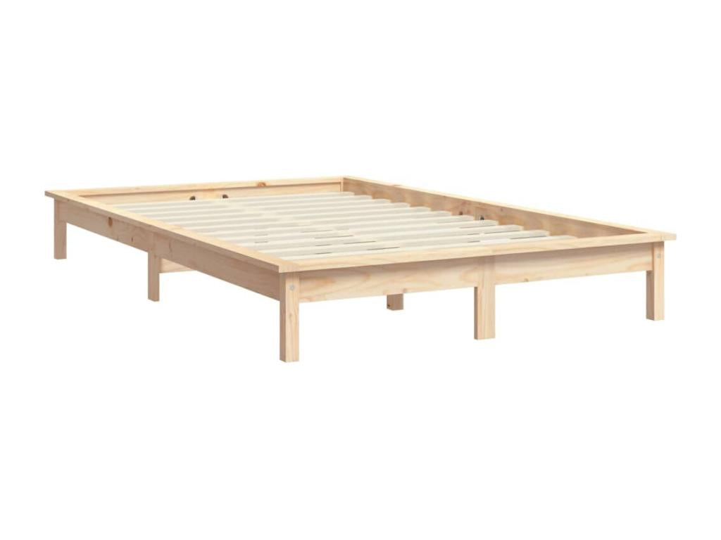 Cadre de lit marron - Bois de pin, 150 x 200 cm