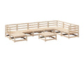 Ensemble de patio extérieur (9 pièces) - Bois de pin clair