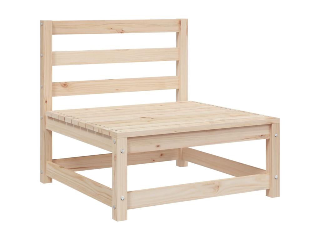 Ensemble de patio extérieur (9 pièces) - Bois de pin clair