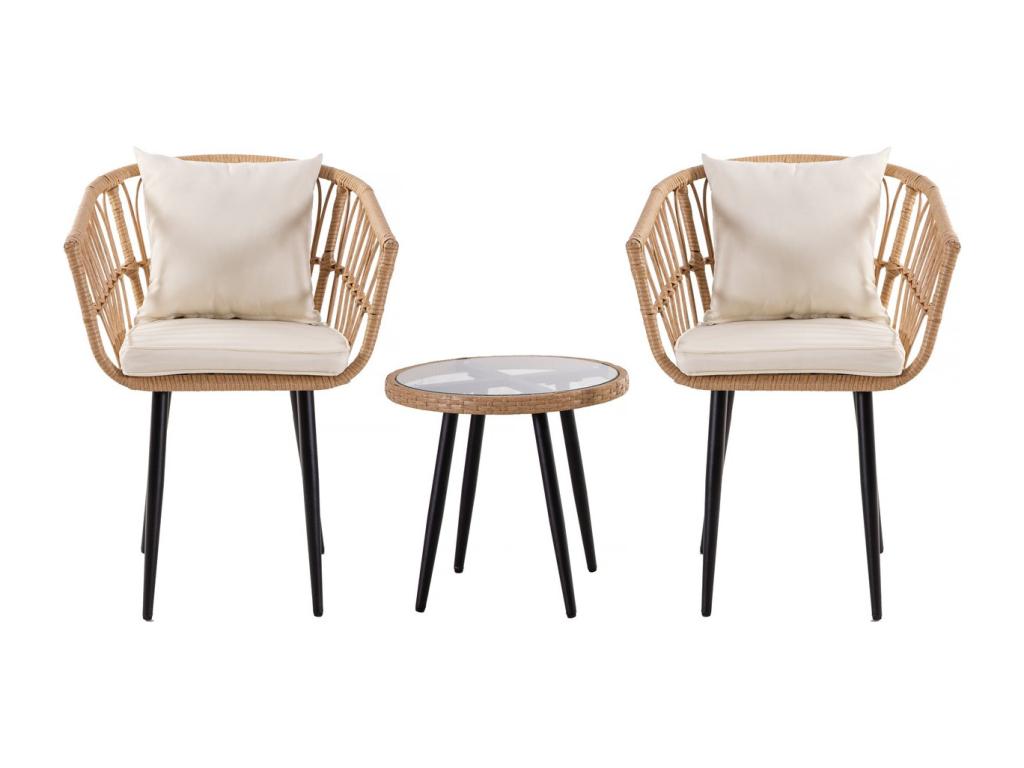 Ensemble de patio extérieur Natural Light - Natural Light, rotin