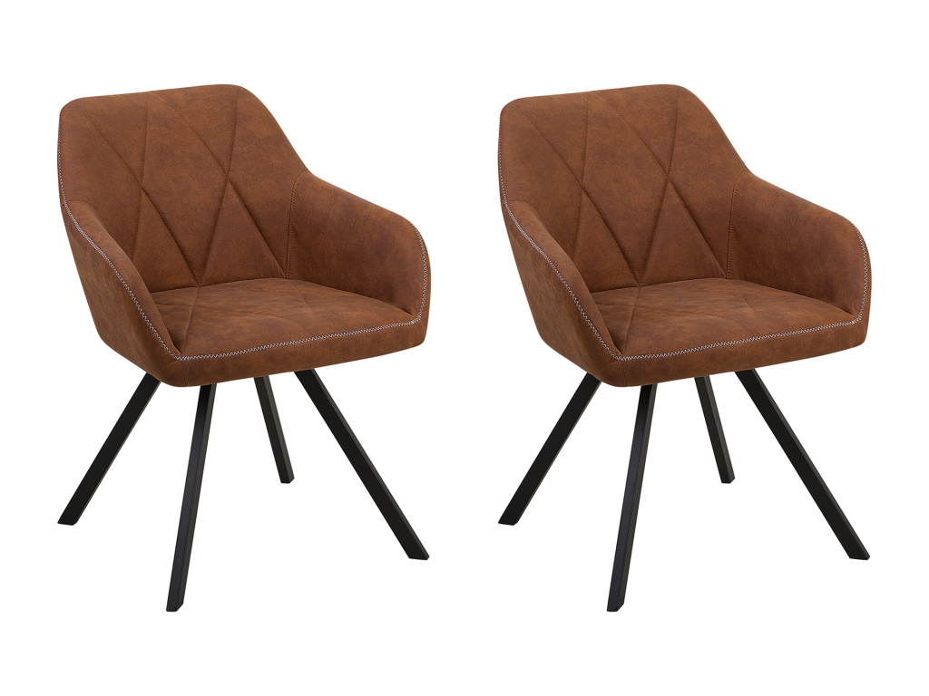 Ensemble de 2 chaises de salle à manger - Marron