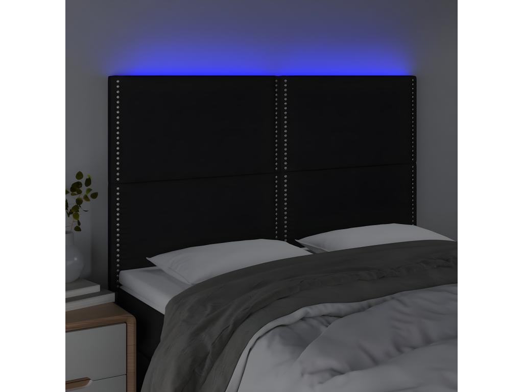 Tête de lit LED noire - 5 x 118/128 cm