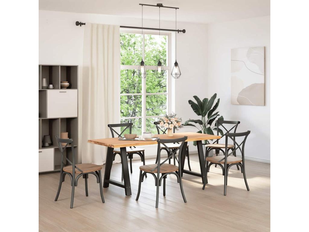 Table de salle à manger marron - Bois de chêne