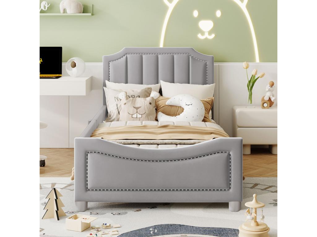 Tête de lit grise - 90 x 200 cm