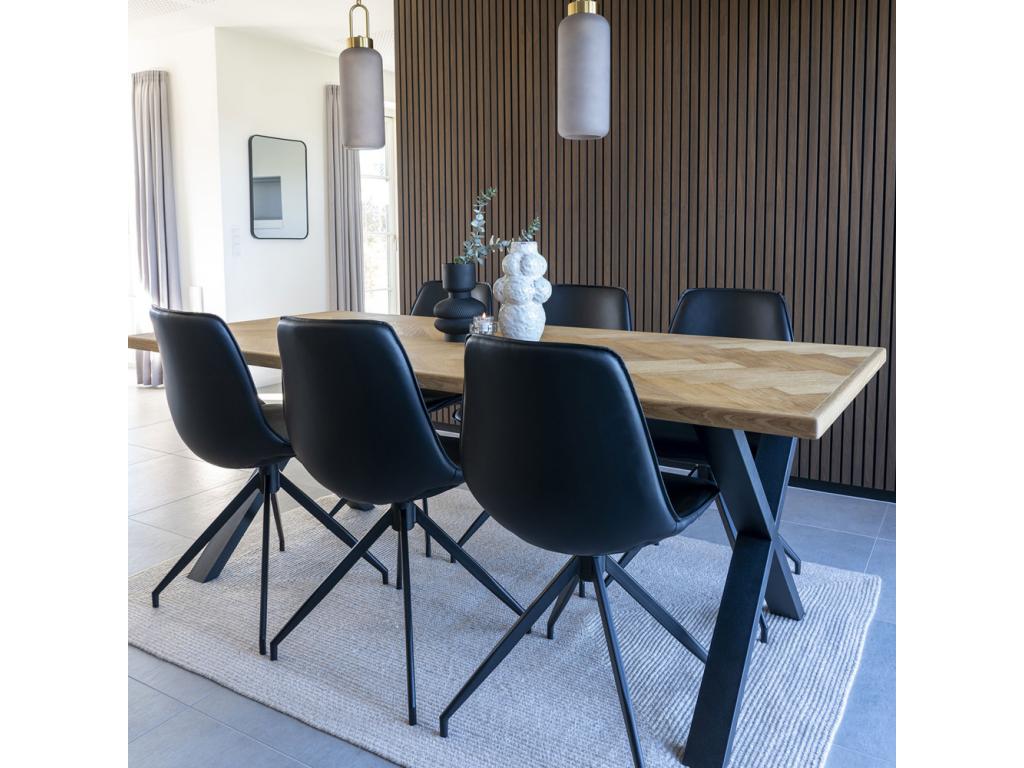 Ensemble de 2 chaises - Noires, en métal