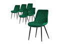 Ensemble de 6 chaises de salle à manger - Vert sapin, revêtement en velours