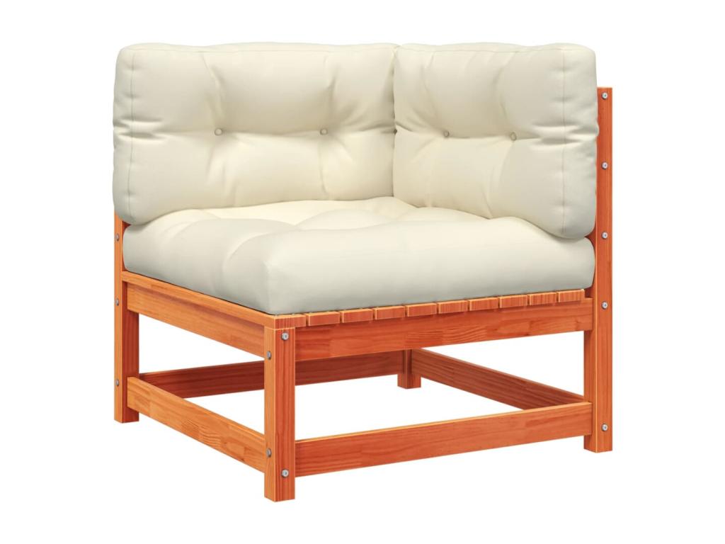 Ensemble de patio extérieur (4 pièces) - Marron, avec coussins