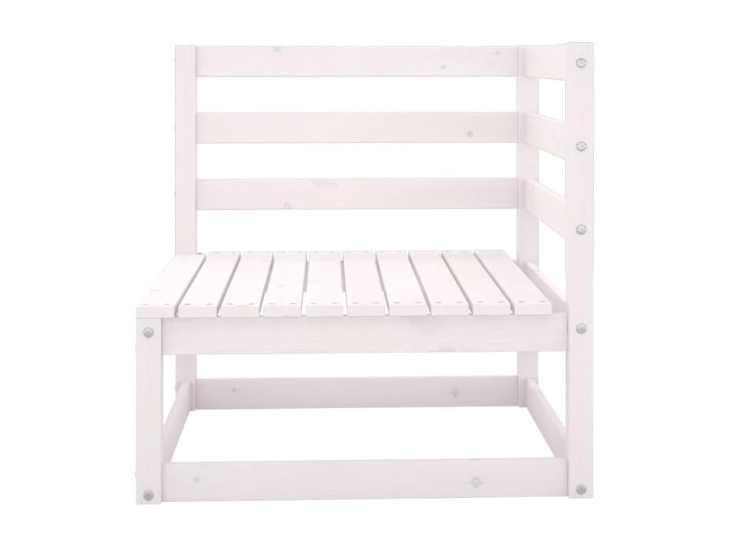 Ensemble de patio extérieur (2 pièces) - Blanc, bois de pin, avec coussins