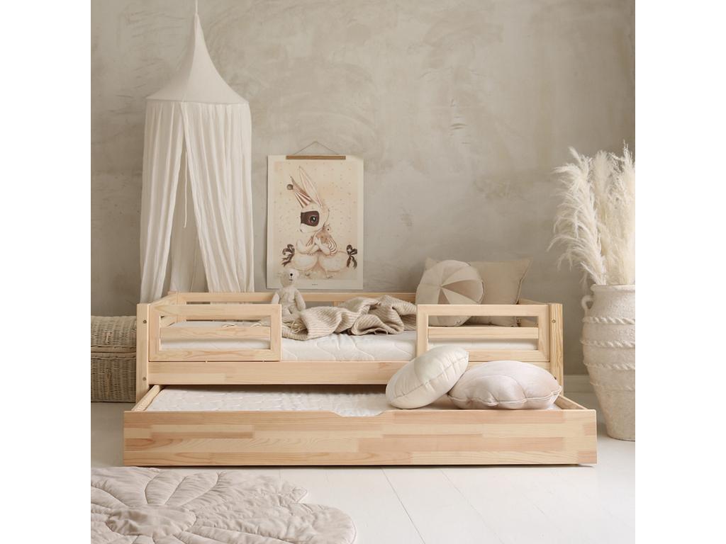 Lit Natural Light avec tiroirs, 90 x 190