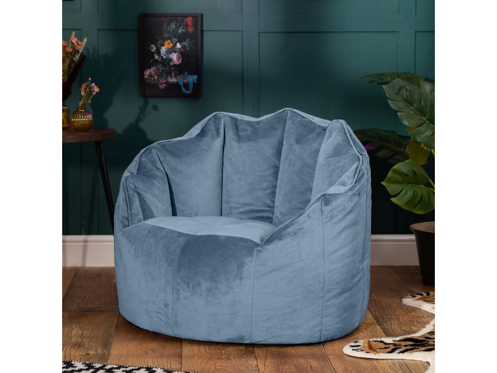 Fauteuil bleu ciel - Revêtement en velours