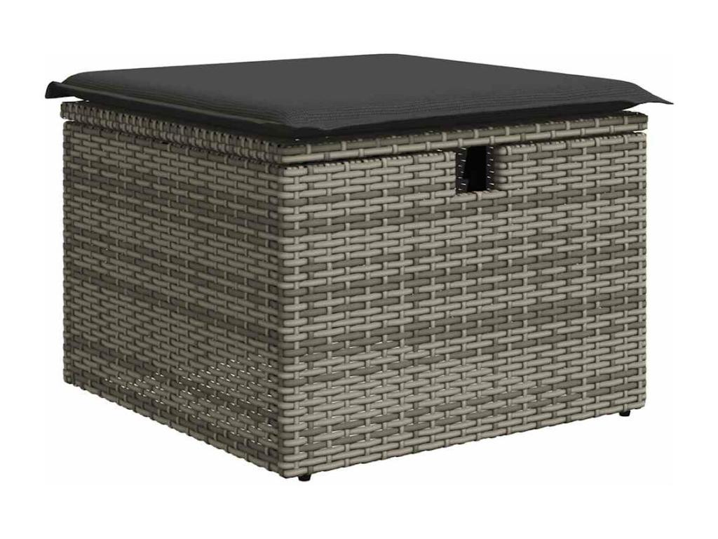 Ensemble de patio extérieur (6 pièces) - Gris, résine tissée, avec coussins