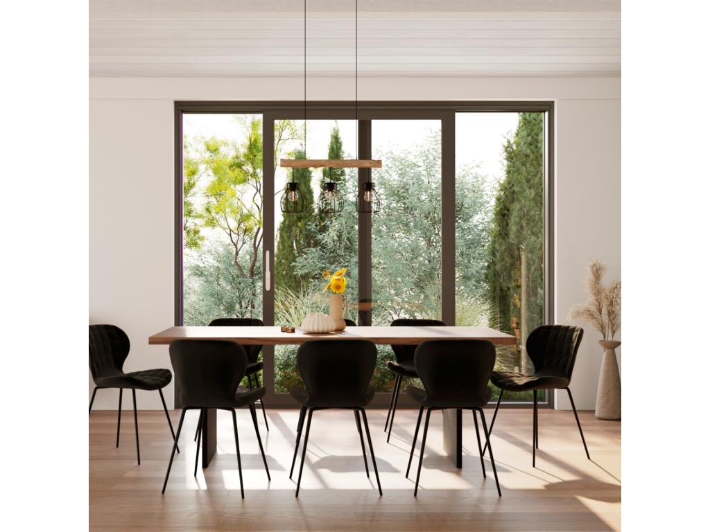 Ensemble de 2 chaises - Revêtement en velours noir