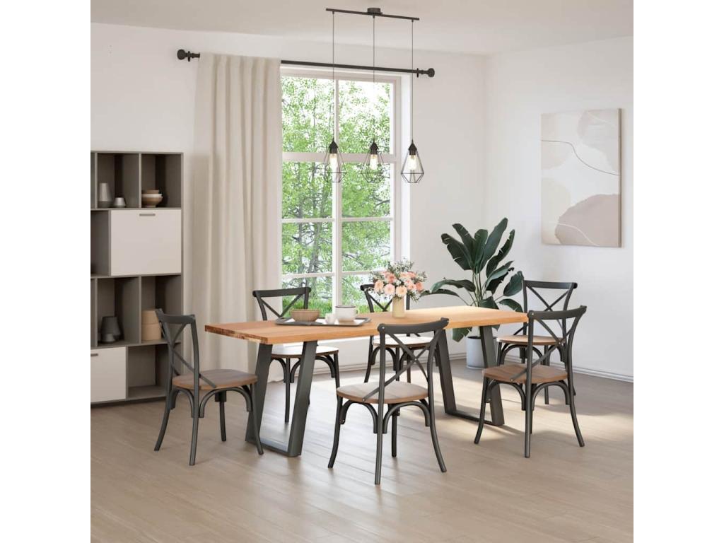 Table de salle à manger marron - Bois de chêne