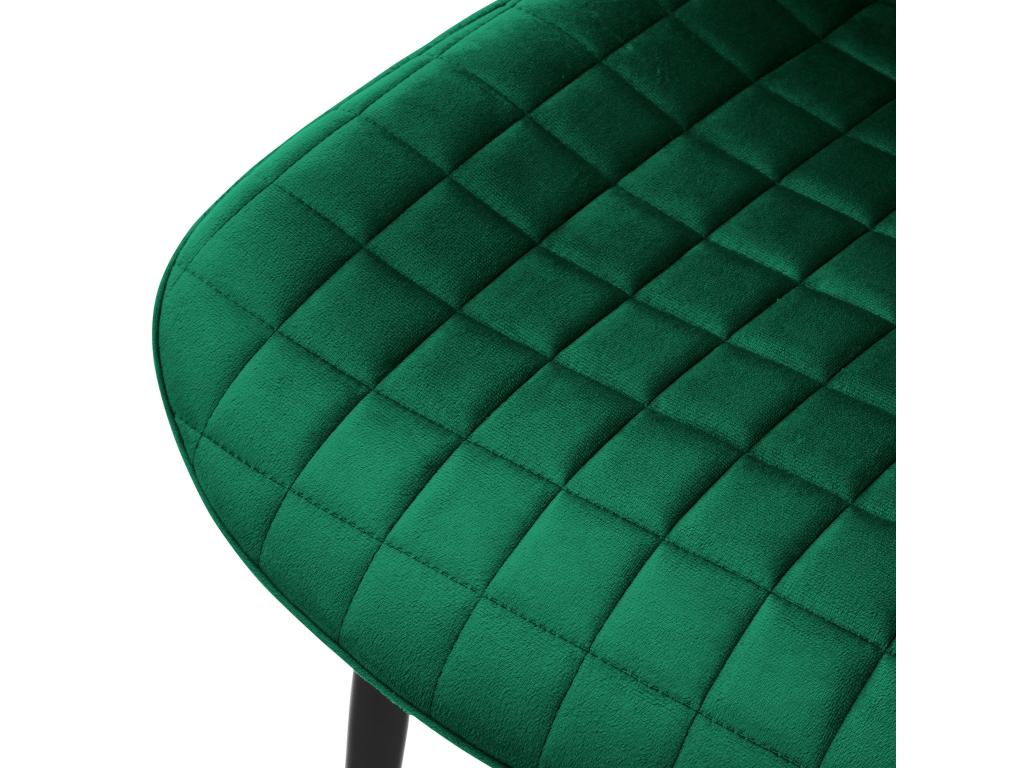 Ensemble de 6 chaises de salle à manger - Vert sapin, revêtement en velours