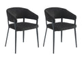 Ensemble de 2 chaises - Noires, en métal