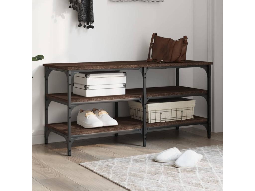 Banc marron - 100 x 38,5 x 49 cm