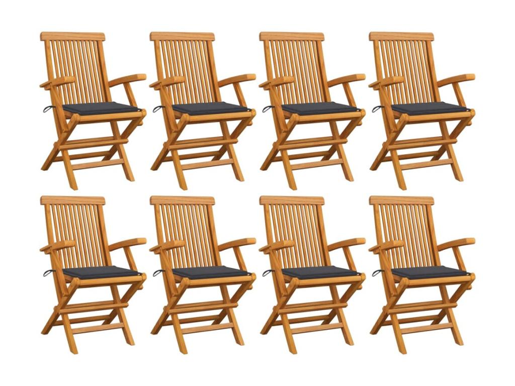Ensemble de 8 chaises - Lumière naturelle, avec coussins