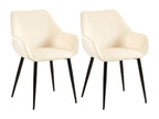 Ensemble de 2 chaises - Crème, revêtement en velours