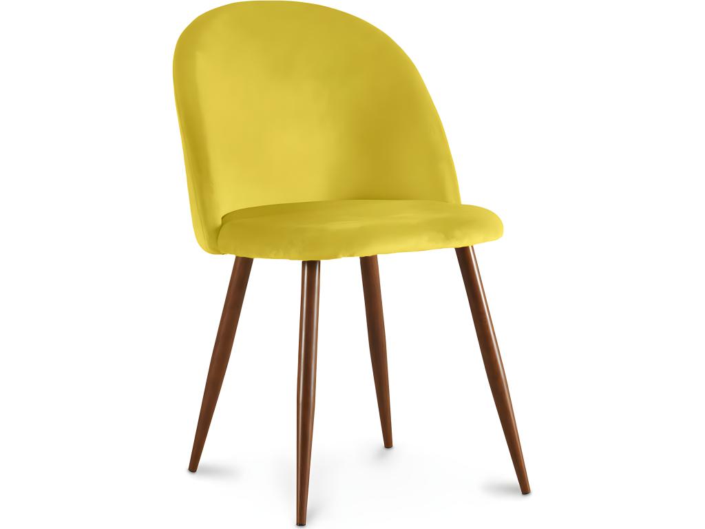 Fauteuil jaune - Revêtement en velours