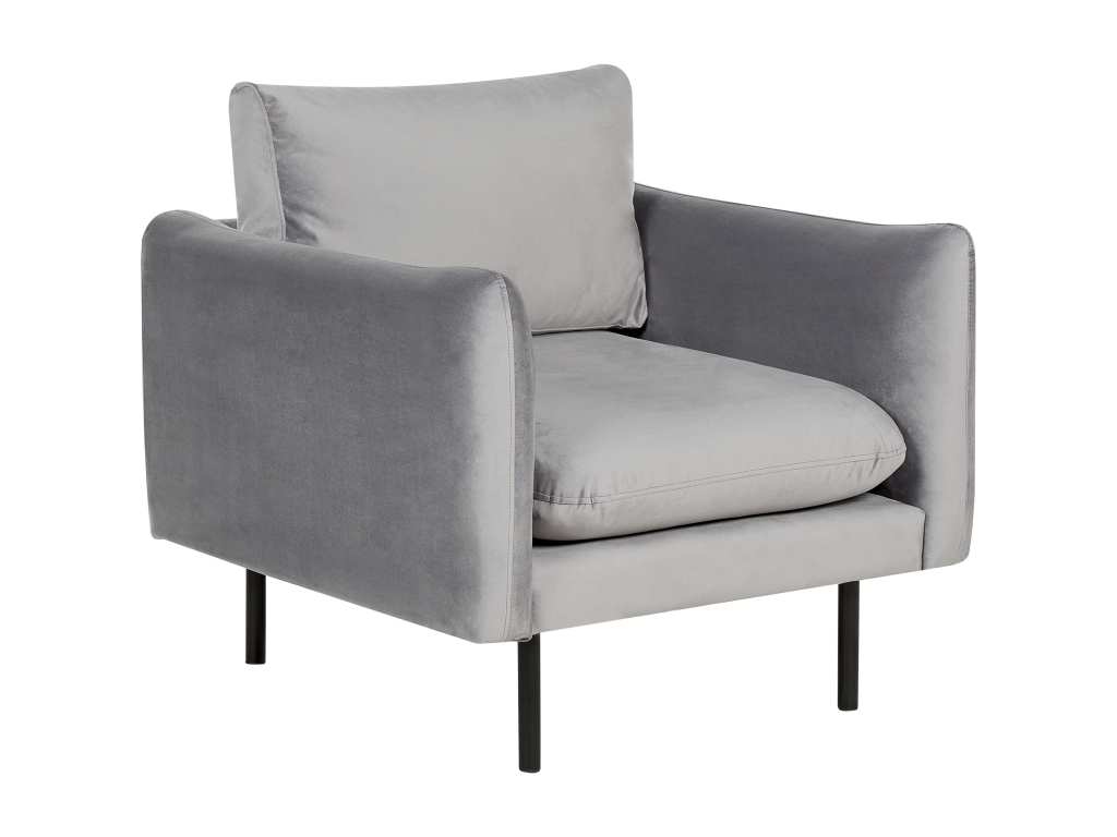 Fauteuil gris clair - Revêtement en velours