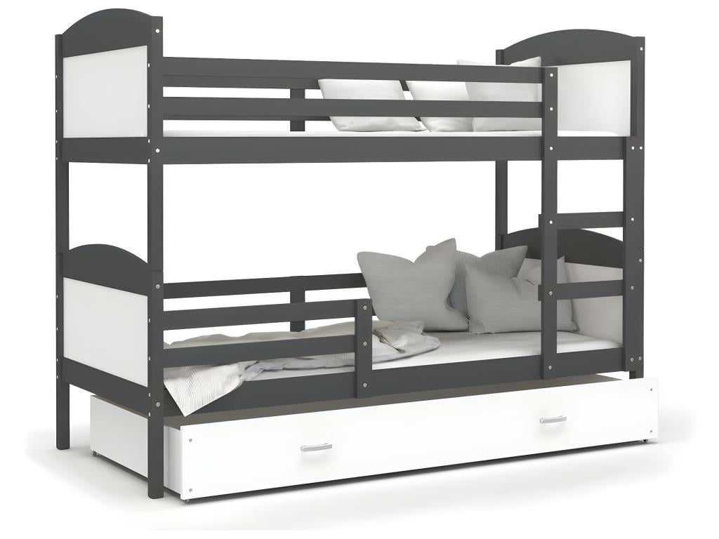 Lit blanc avec tiroirs, 90 x 190