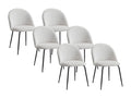 Ensemble de 6 chaises - Crème, revêtement en velours