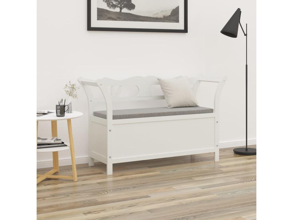 Banc blanc - Bois de sapin, 107 x 45 x 75,5 cm