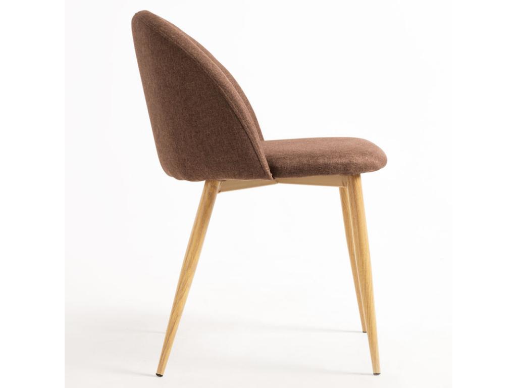 Ensemble de 2 chaises - Marron, Métal