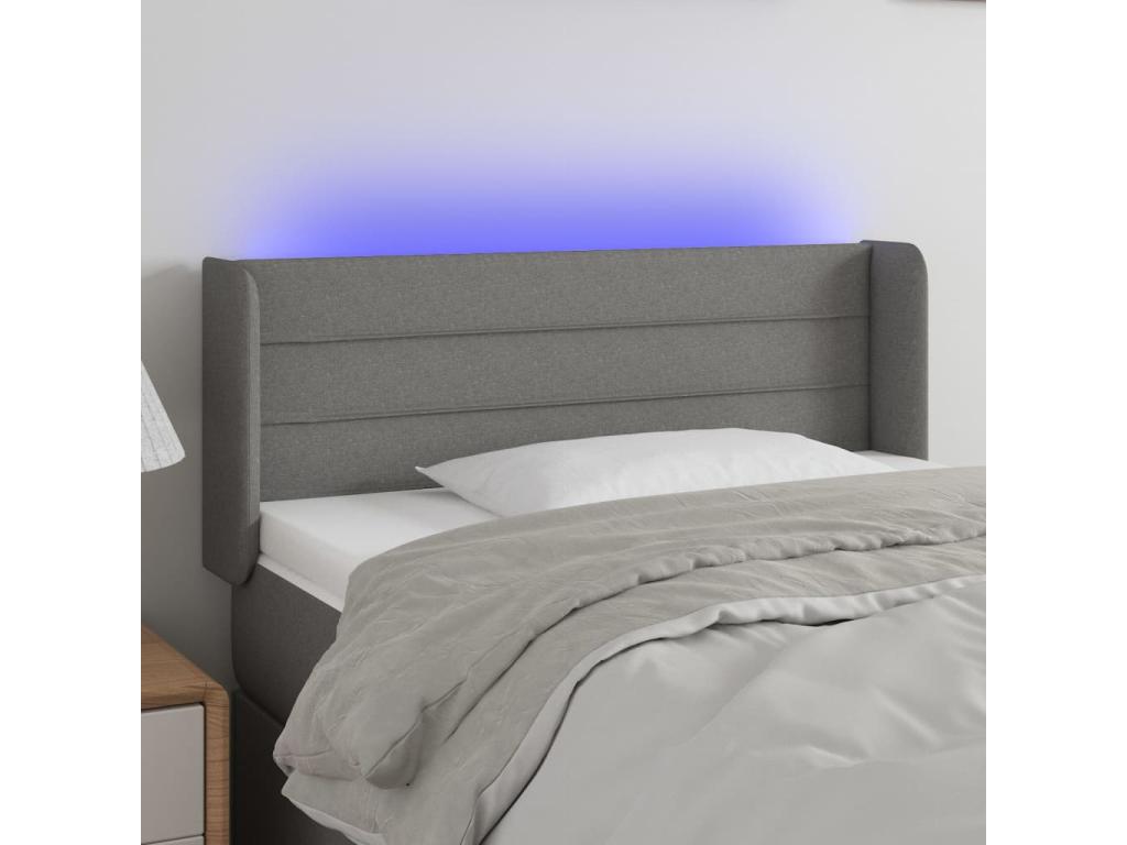 Tête de lit LED grise - 16 x 78/88 cm
