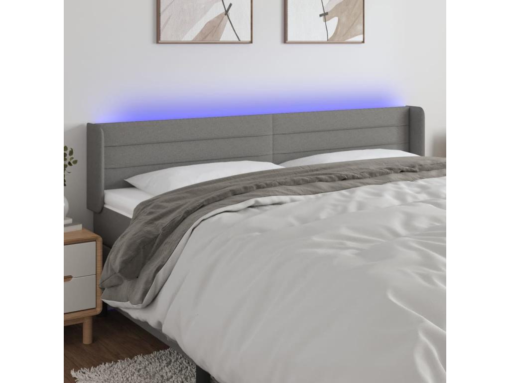 Tête de lit LED grise - 16 x 78/88 cm