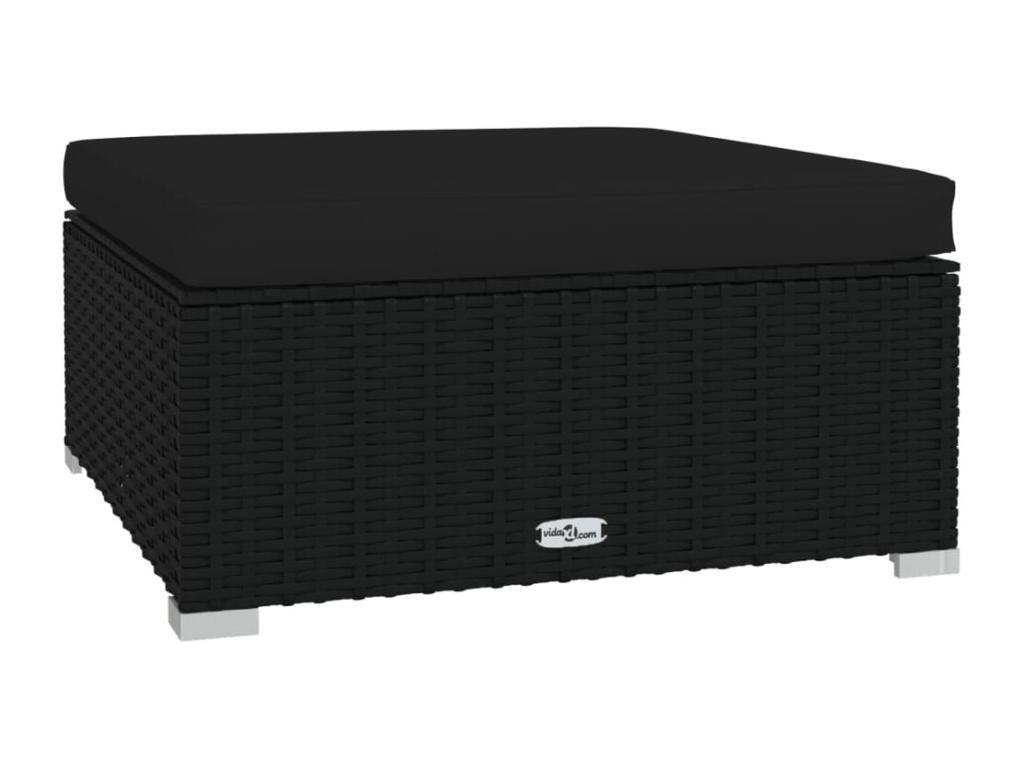 Ensemble de patio extérieur (5 pièces) - Noir, résine tissée, avec coussins