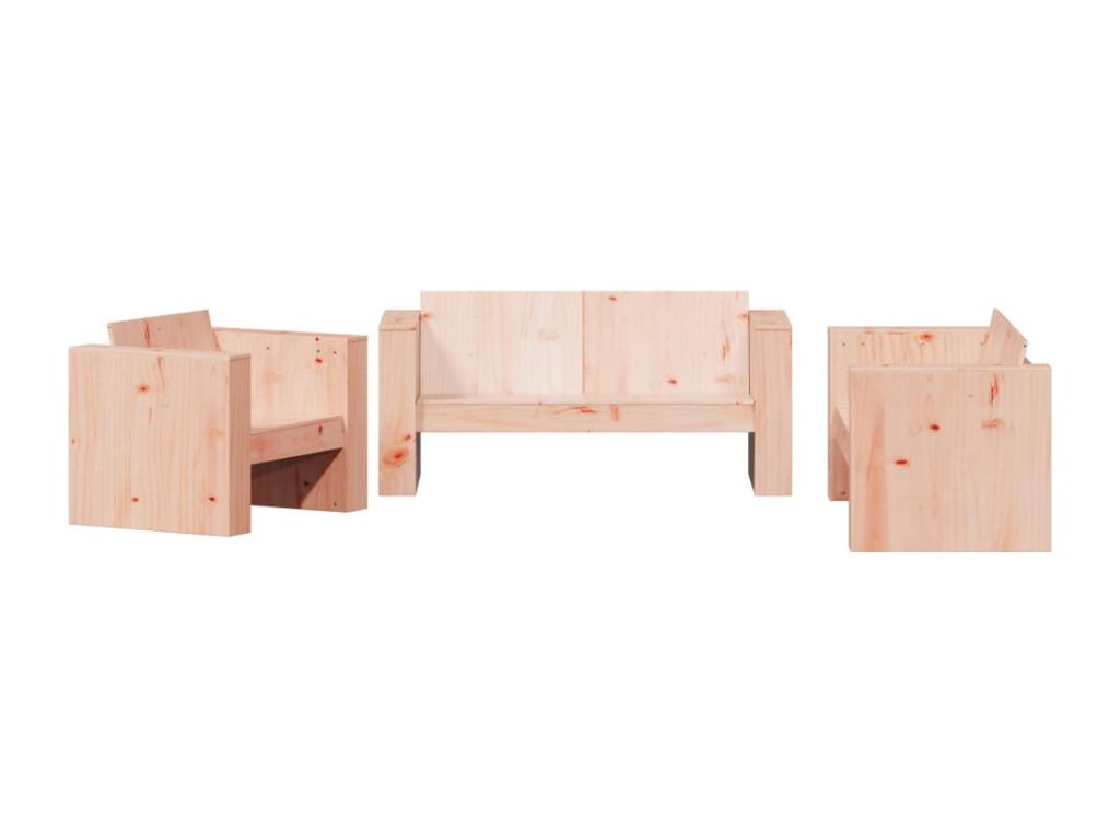 Ensemble de patio extérieur (2 pièces) - Marron