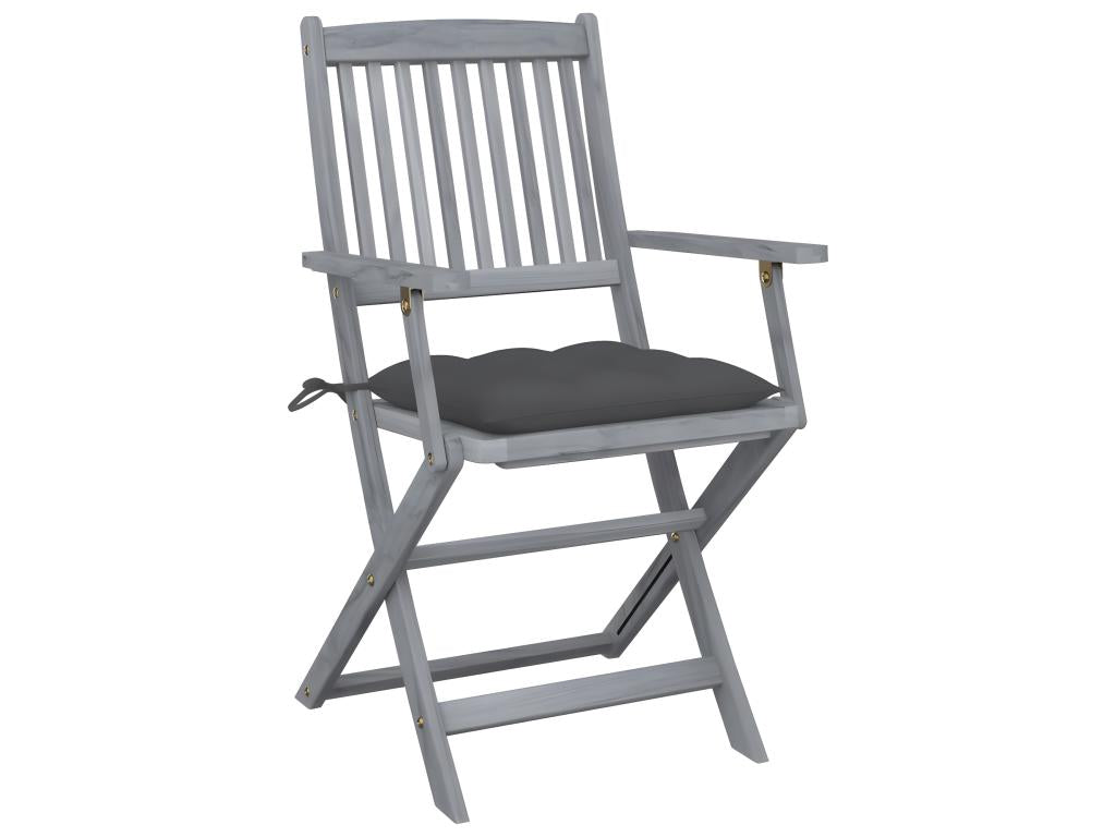 Ensemble de 2 chaises - Gris anthracite, avec coussins