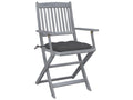 Ensemble de 2 chaises - Gris anthracite, avec coussins