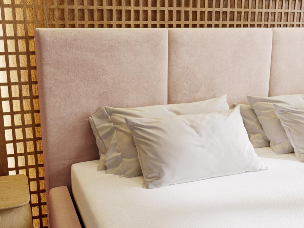 Lit Poudre Rose - Revêtement en velours, 180 x 200